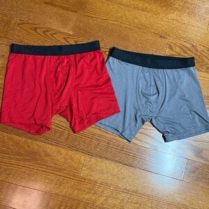 5/$25 Large Fruit of the Loom Men's Boxer Briefs - Red and Gray